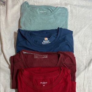 Set of 4-Men's Short Sleeve Tees - Blue, Red, Green, Maroon XXL